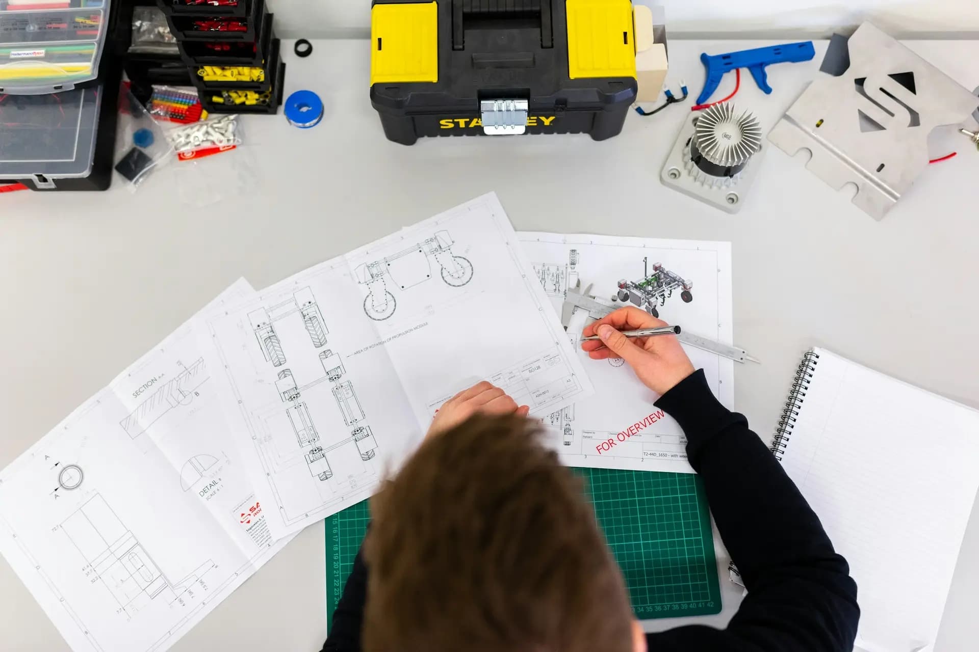 Engineers working on hardware